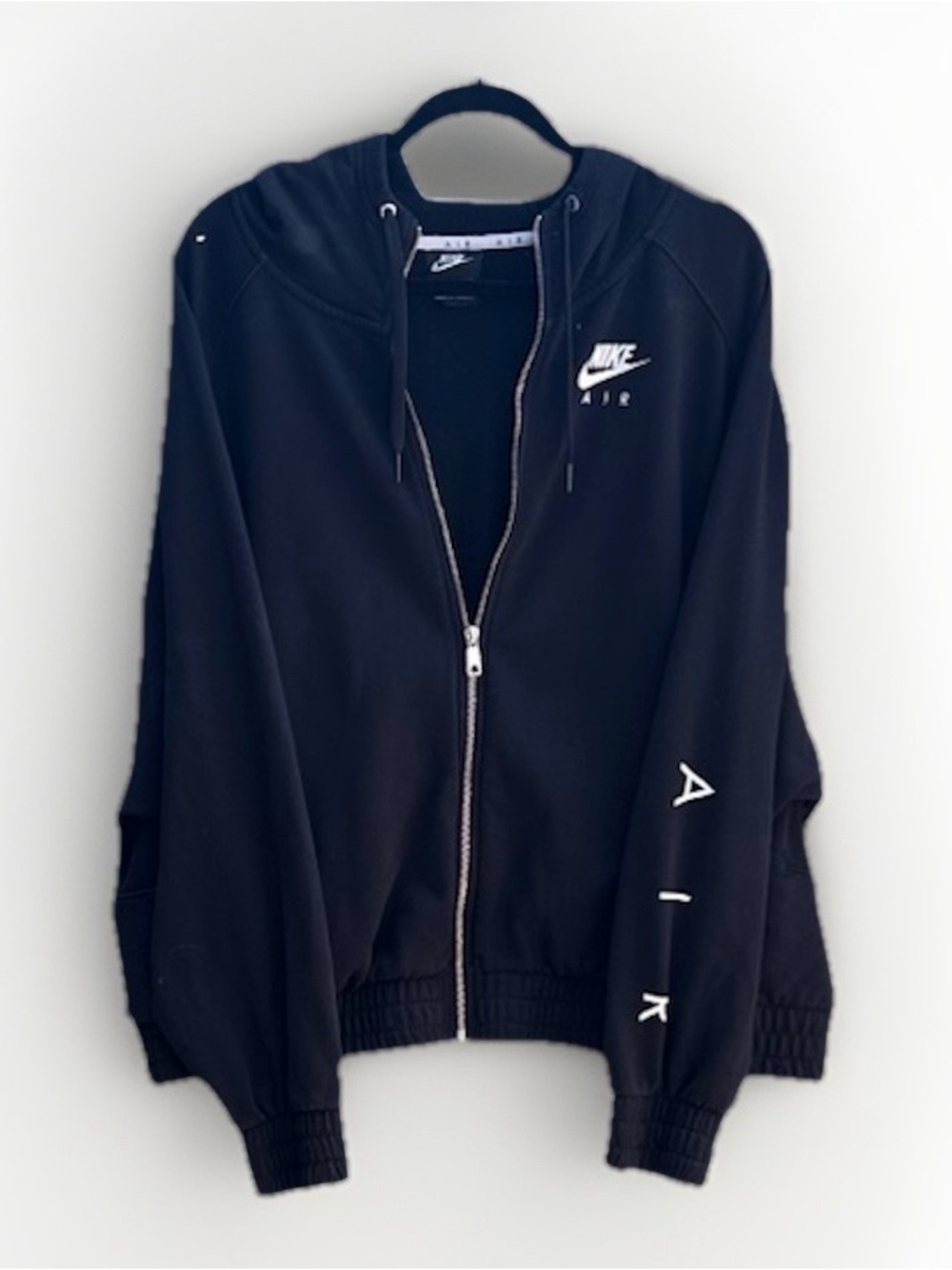 Nike Black Full-Zip Hoodie with White AIR Logos